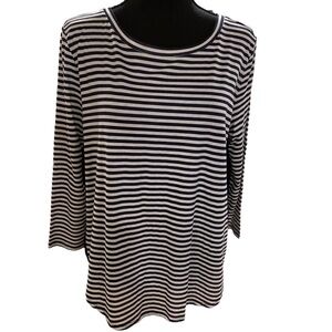 Loft Black and White Stripe T Shirt